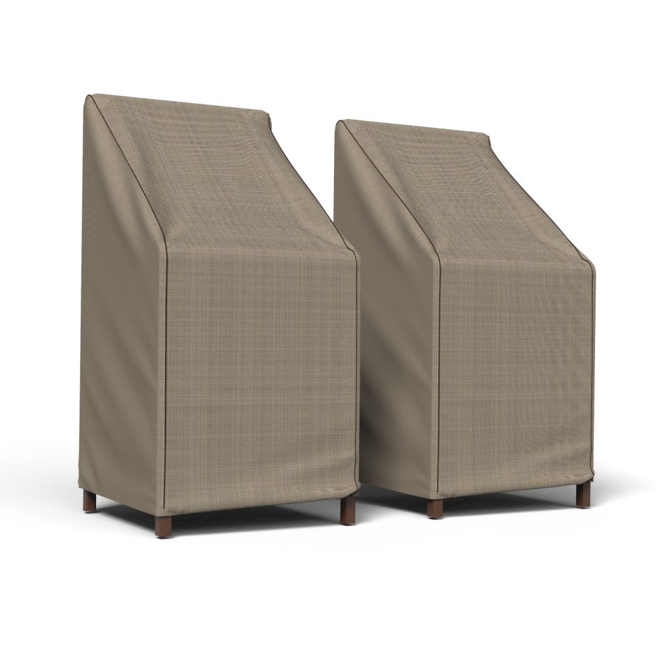 Pure Budge 49 Black Ivory Patio Barstool Cover, StormBlock? Mojave (2 Pack)