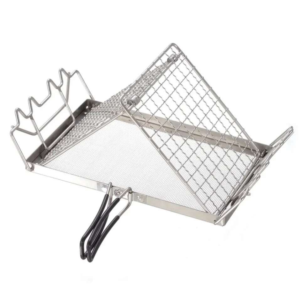 Supreme BPA-Free Gecheer Andoer Stainless Steel Folding Camp Stove Toaster Rack for Camping Backpacking Picnic, Compact and Portable