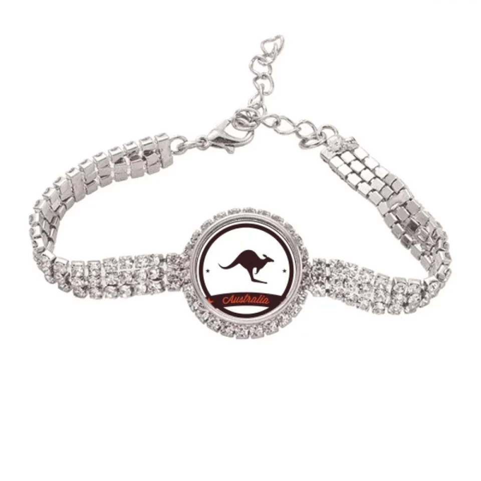 Best-Selling Australia Flavor Kangaroo Emblem Illustration Tennis Chain Anklet Bracelet Diamond Jewelry