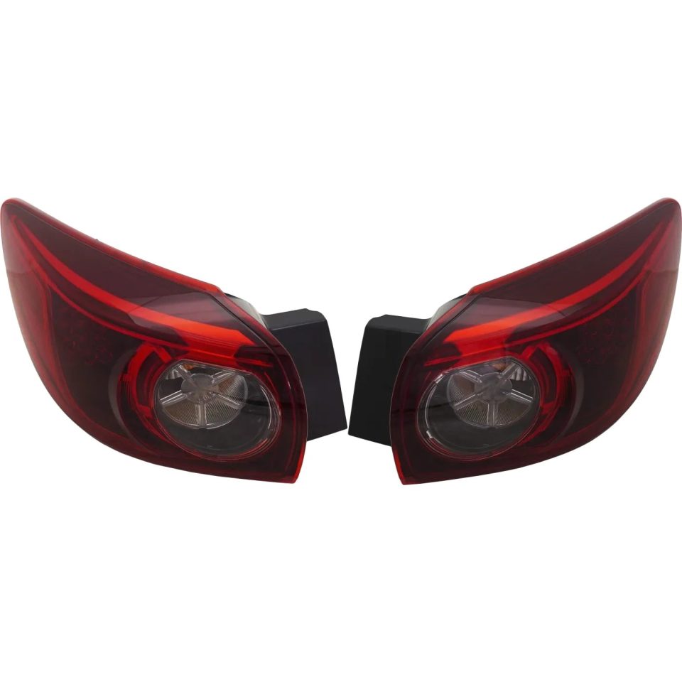 Glass Travel Tail Light Set For 2014-2018 Mazda 3 3 Sport LH & RH Inner and Outer w/ bulb LED
