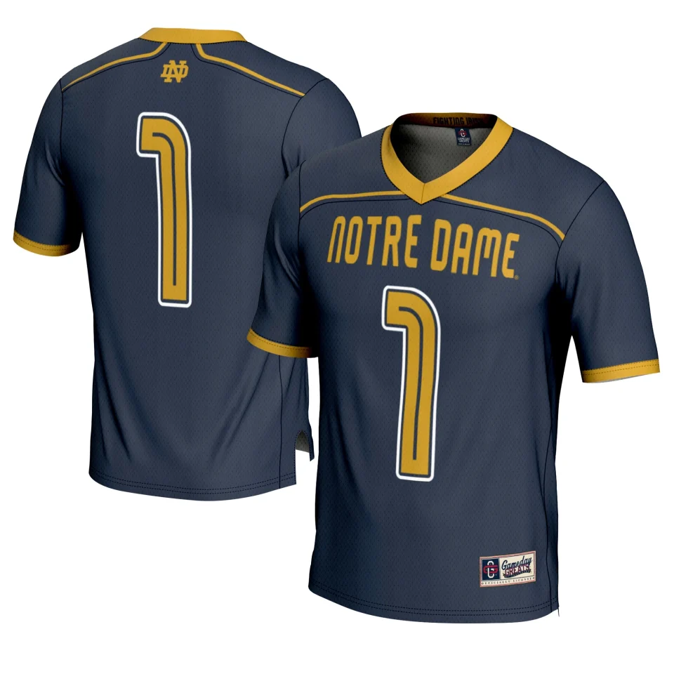 Food-Grade BPA-Free Youth GameDay Greats #1 Navy Notre Dame Fighting Irish Lightweight Lacrosse Fashion Jersey