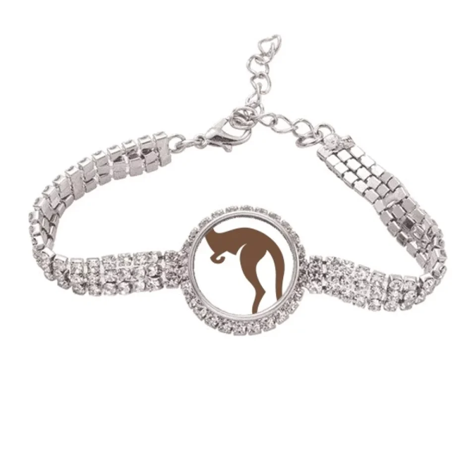 Prime Lightweight Australia Flavor Kangaroo Brown Outline Tennis Chain Anklet Bracelet Diamond Jewelry