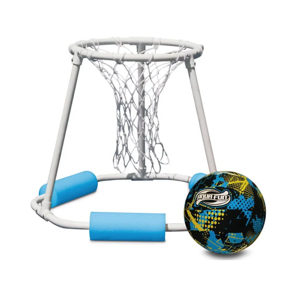 Natural Swim Central 24 Classic Pro Water or Swimming Pool Basketball Game with Game Ball - Blue/White
