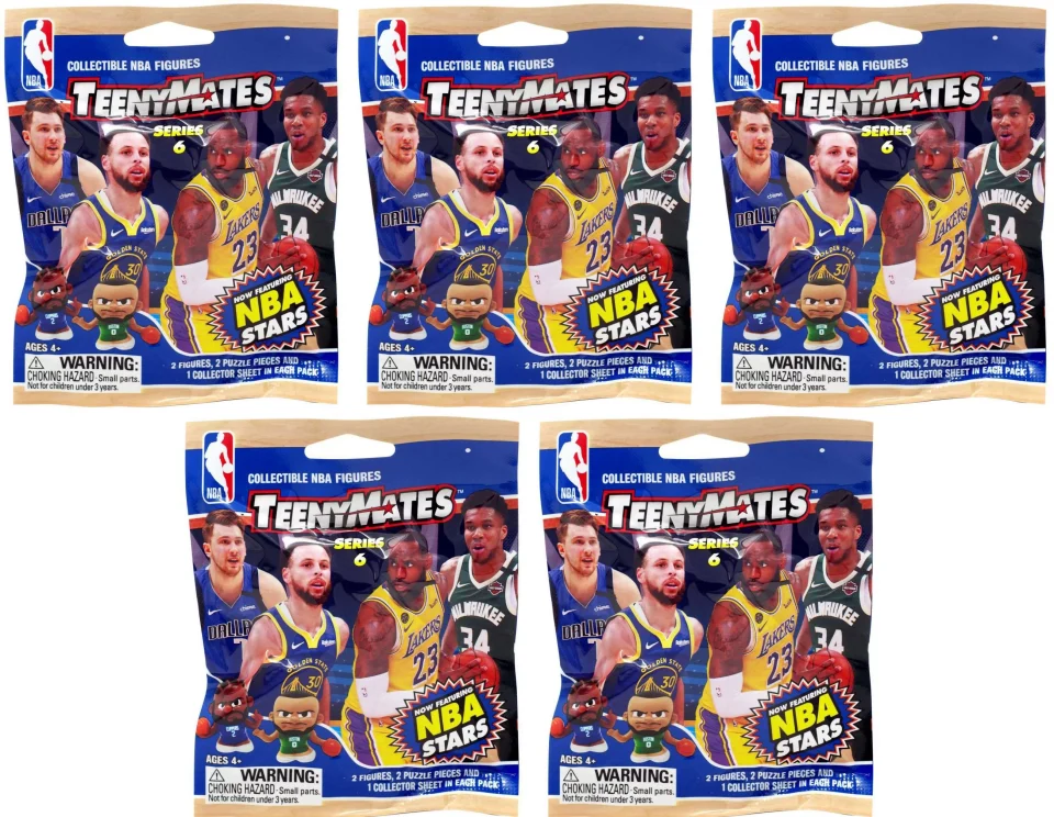 Office Storage NBA TeenyMates Basketball Series 6 LOT of 5 Mystery Packs
