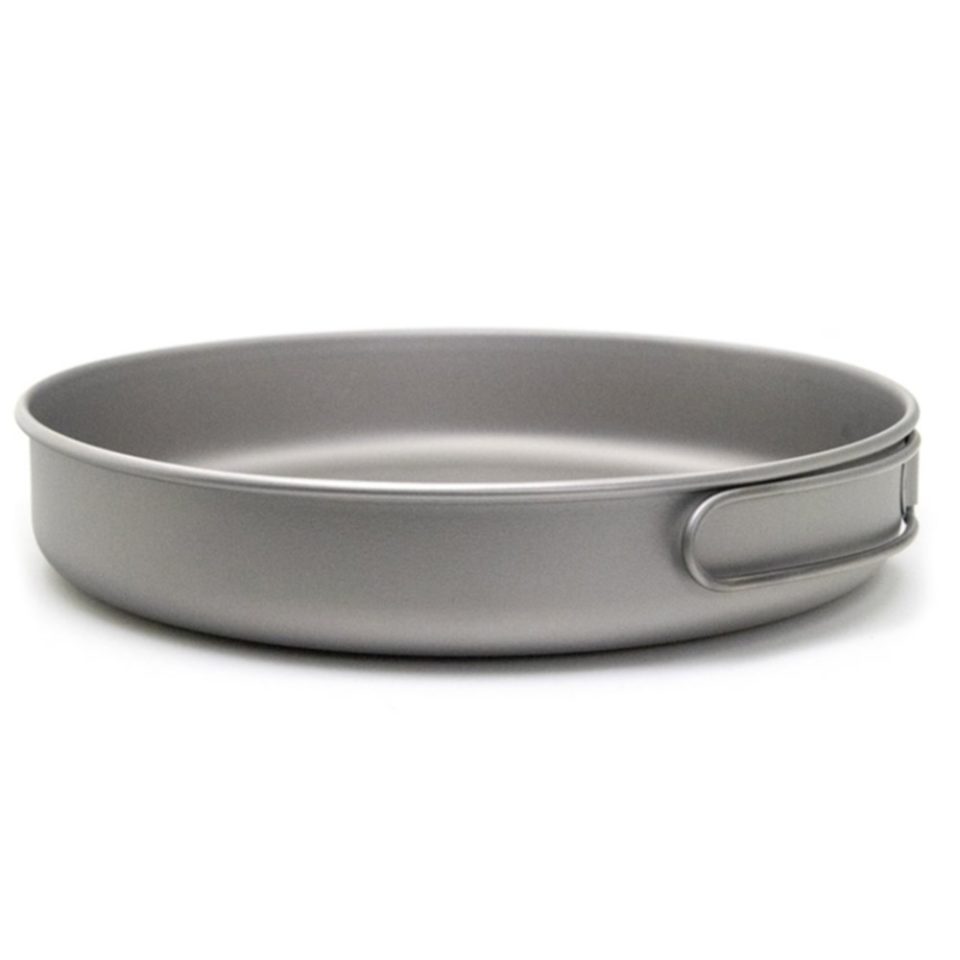 Polished Abody Ultralight Titanium Frypan Outdoor Camping Hiking Picnic Cooking Frying Pan