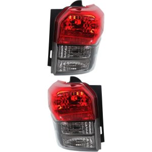Matte Halogen Tail Light Set For 2010-2013 Toyota 4Runner Clear/Red/Black Int 2Pcs