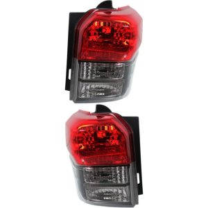 Matte Halogen Tail Light Set For 2010-2013 Toyota 4Runner Clear/Red/Black Int 2Pcs
