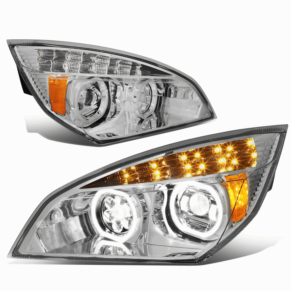 Silicone Best-Selling 18-20 Freightliner Cascadia LED Halo Ring DRL Clear Lens Projector Headlight