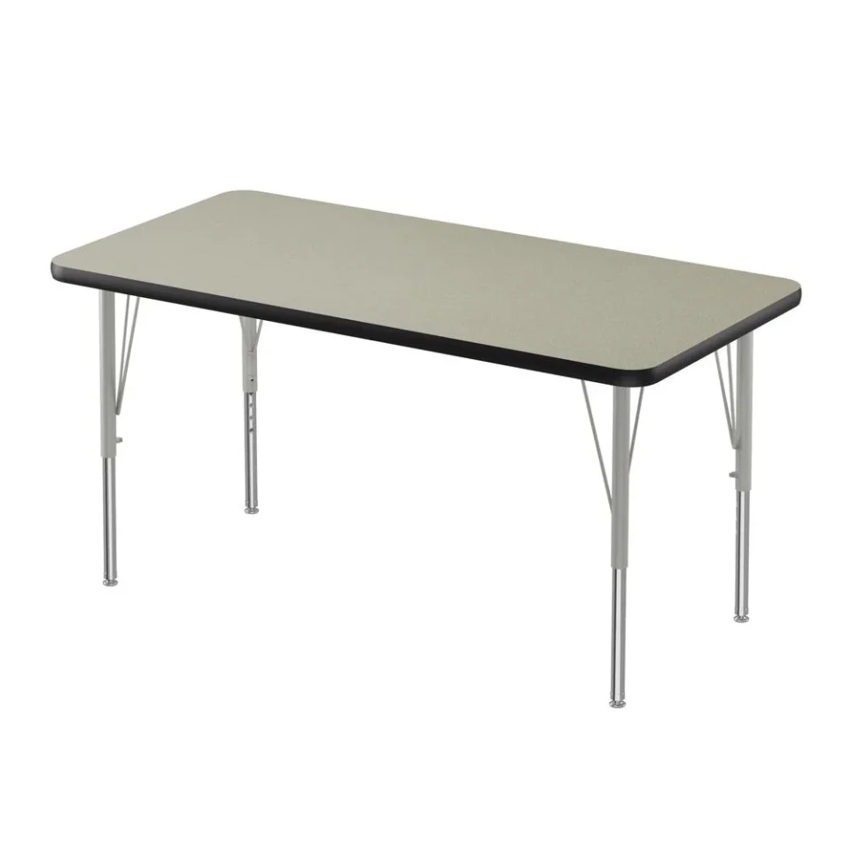 Supreme Correll Inc. Deluxe High-Pressure Top Activity Tables, 24x48, RECTANGULAR, SAVANNAH SAND, SILVER MIST