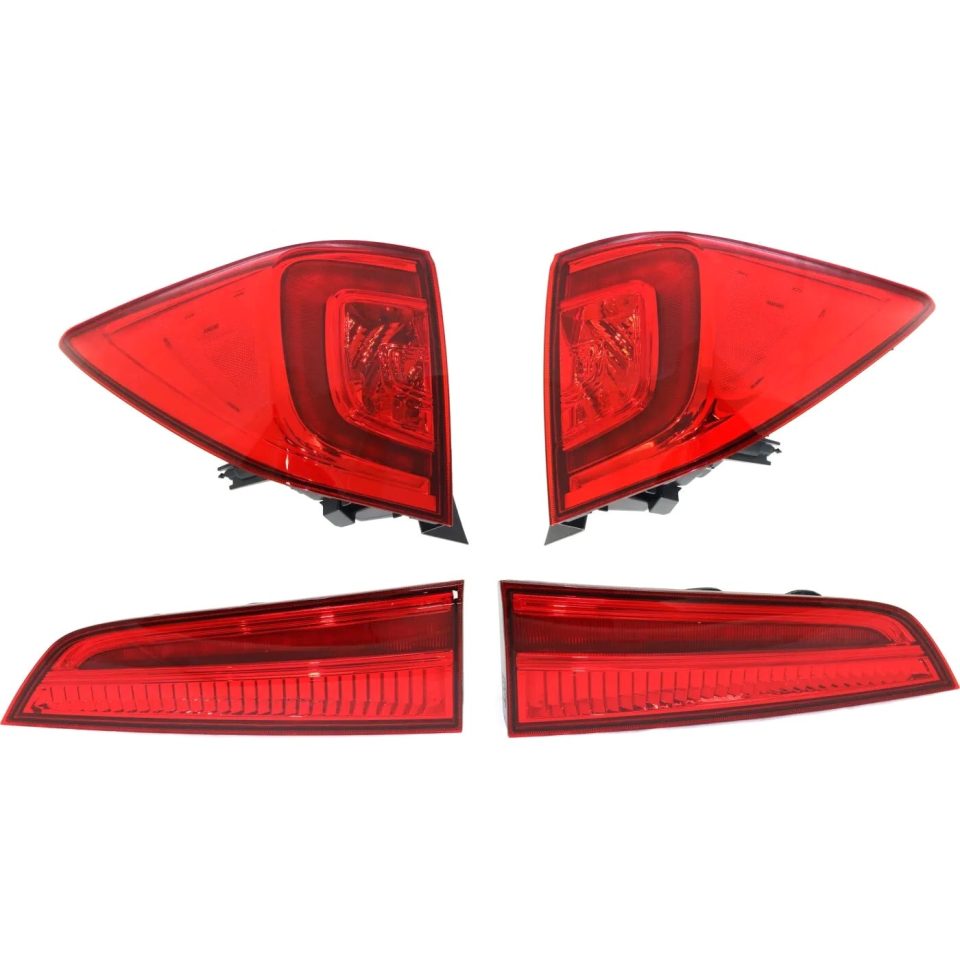 Pure Supreme Tail Light For 2016-2018 Honda Pilot Set of 4 Left and Right Inner and Outer