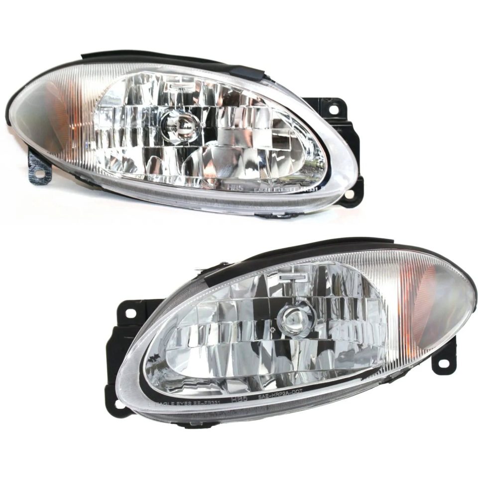 Home Headlight Set For 98-2003 Ford Escort Coupe Left and Right With Bulb 2Pc