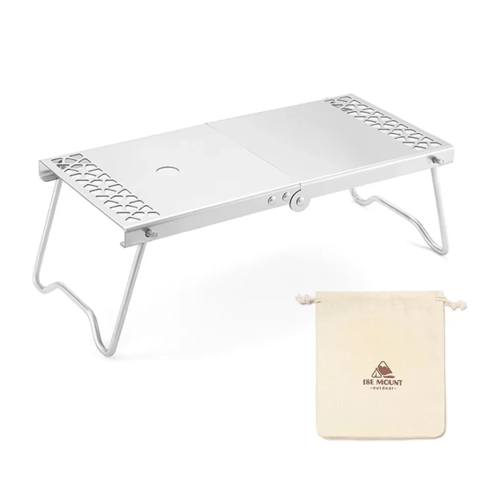 Bamboo Arealer Stainless Steel Camping Table Lightweight Folding Table Picnic Table with Carrying Bag