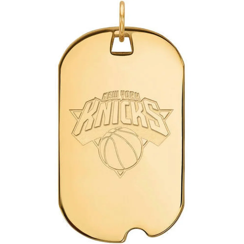 Popular LogoArt NBA New York Knicks 14kt Yellow Gold Large Dog Tag