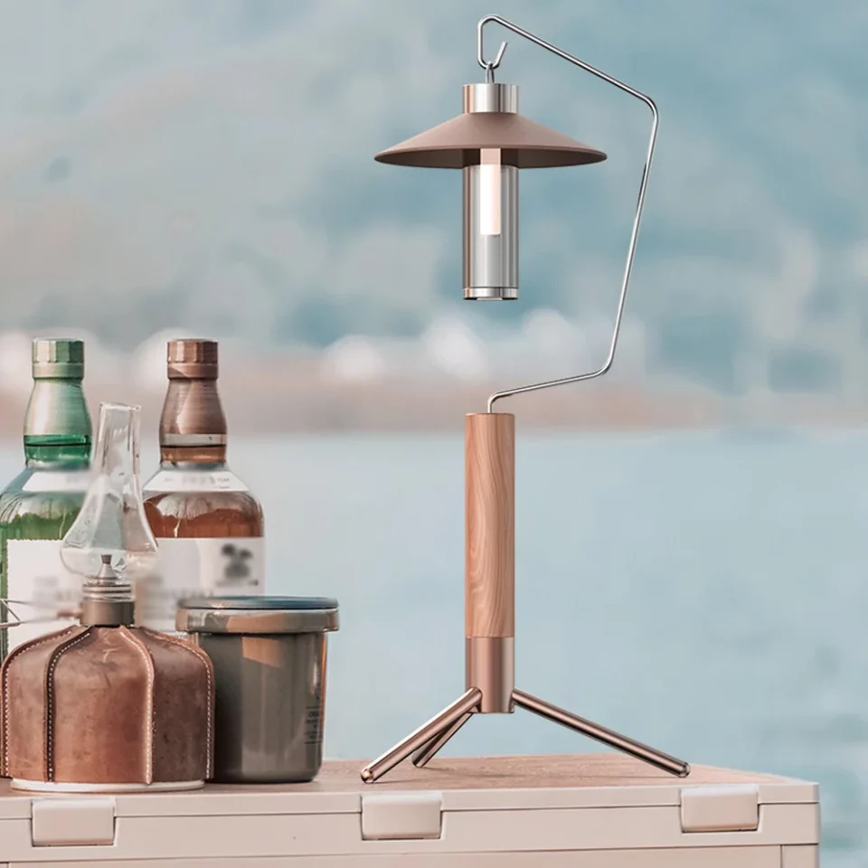Travel MIXFEER Camping Holder Lightweight Desktop Lantern Stand Solid Wood Hanger Detachable for Outdoor Camping Picnic Fishing