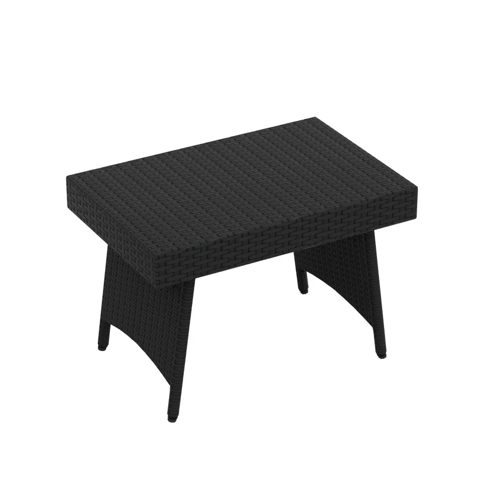 Healthy Polytrends Peader Outdoor Wicker Adjustable Collapsible Folding Table Black