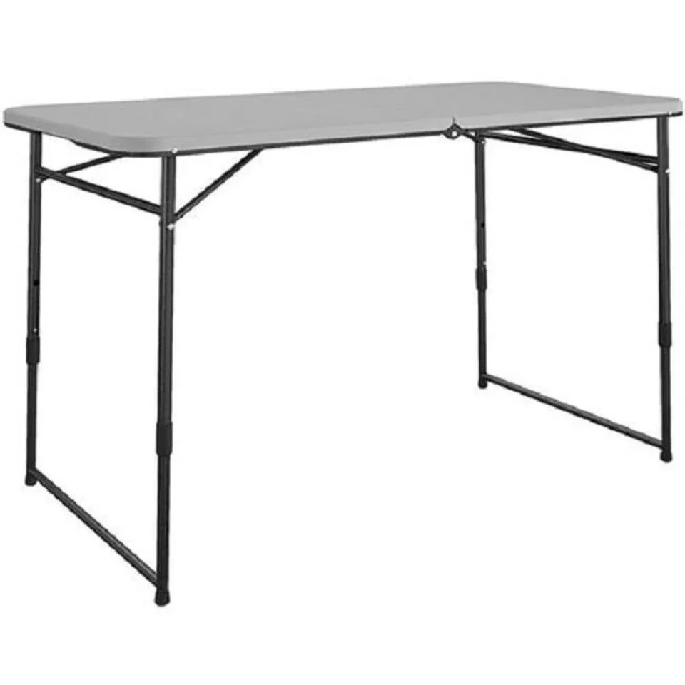 BPA-Free 4 ft. Gray Indoor & Outdoor Utility Folding Table, Gray