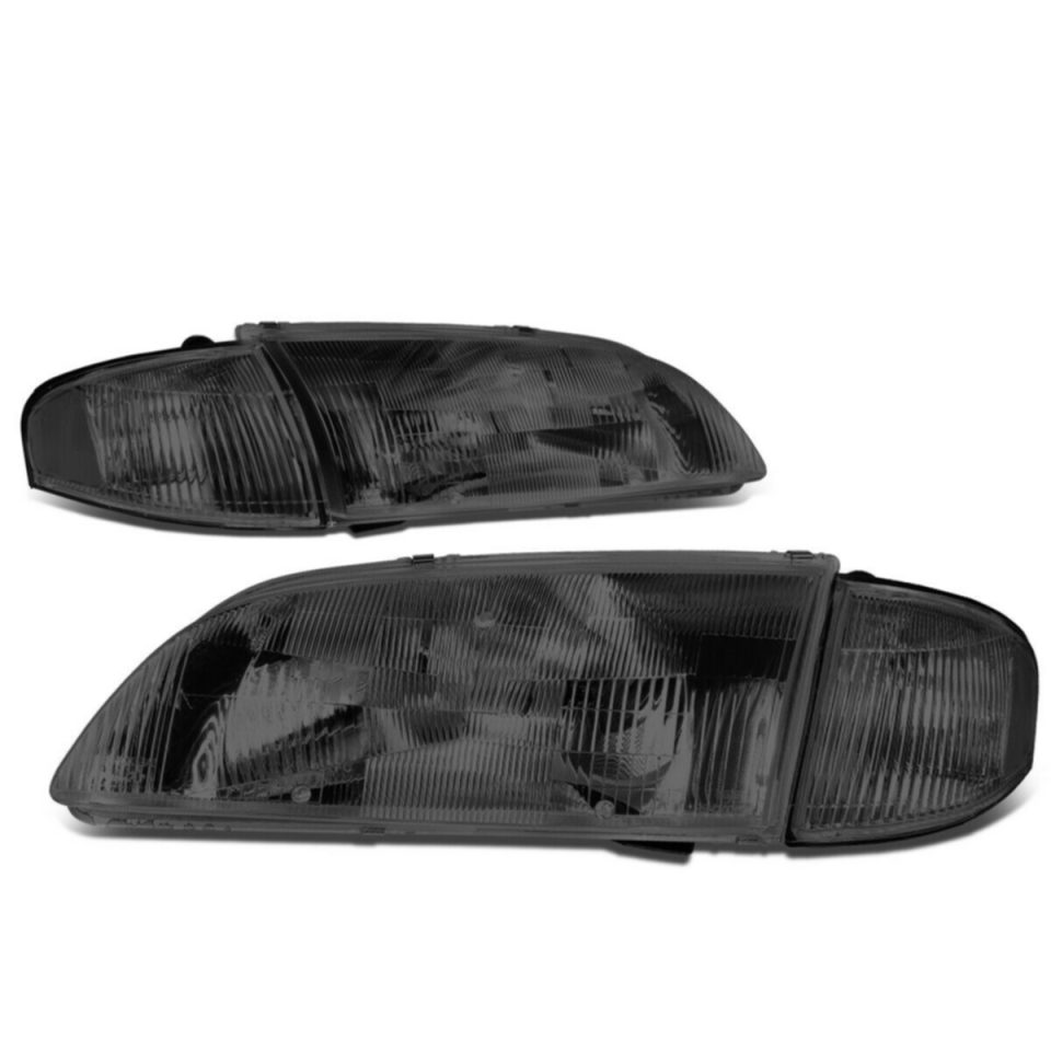 BPA-Free Matte 98-99 Mazda 626 Smoked Lens Clear Corner Front Driving Headlight/Lamp