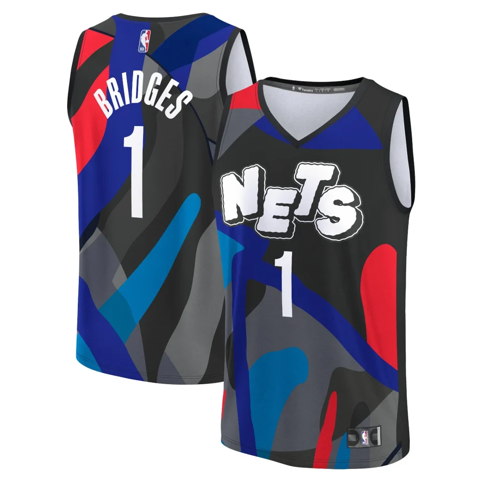 Bamboo Home Youth Fanatics Branded Mikal Bridges Black Brooklyn Nets Fast Break Jersey - City Edition