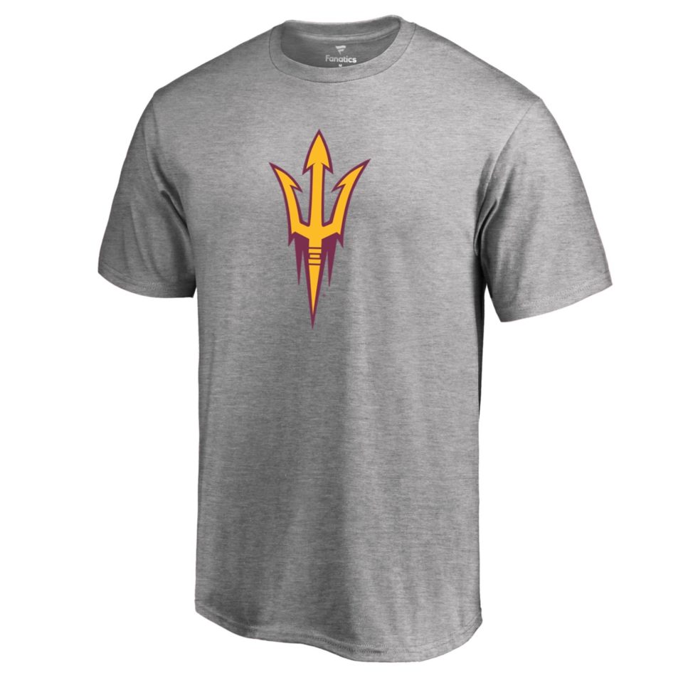 Multi-Purpose Men's Fanatics Branded Ash Arizona State Sun Devils Primary Team Logo T-Shirt