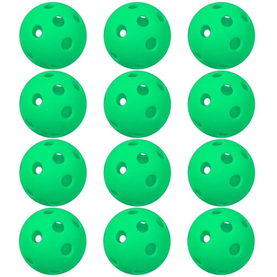 Lightweight Storage Tomshine 12 Packs 26 Holes Indoor Pickleball Balls for Indoor Court