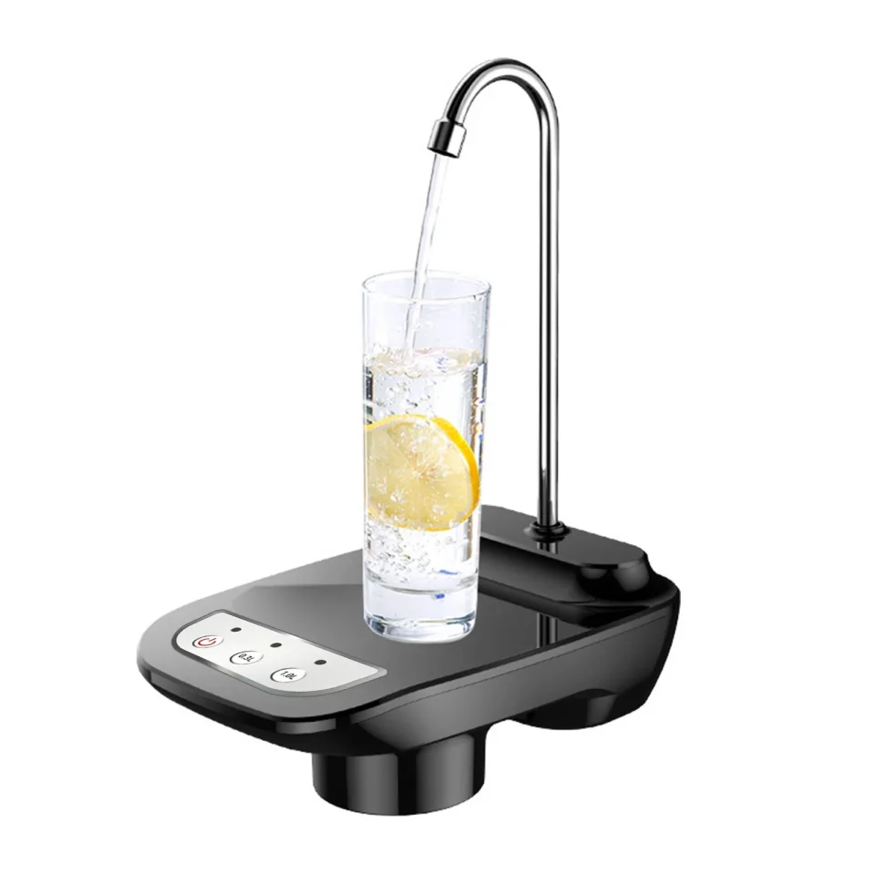 Eco-Friendly Drinking Water Dispenser Pump Low Noise USB Charging Automatic Water Pump Electric Portable Water Bottle Dispenser for Kitchen Home Office (Black)
