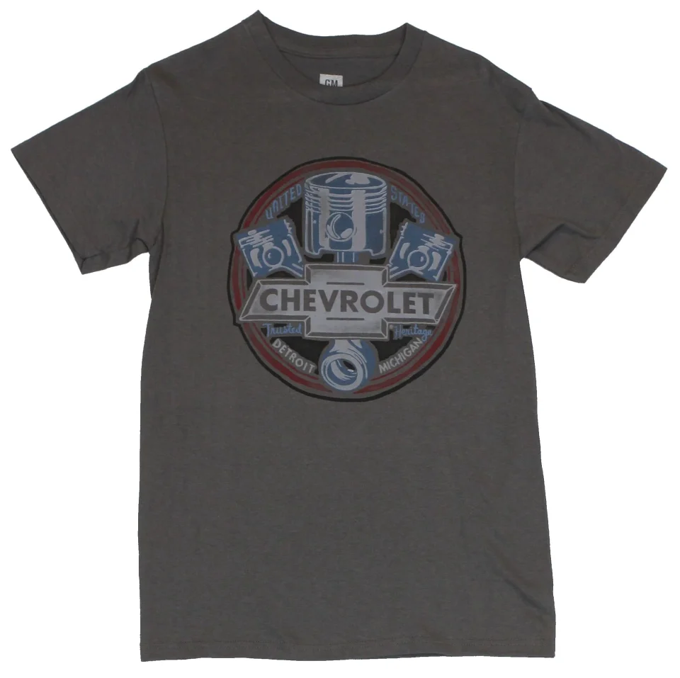 Frosted Chevrolet Mens T-Shirt - Pistons Cirle Logo Detroit Michigan (Small)